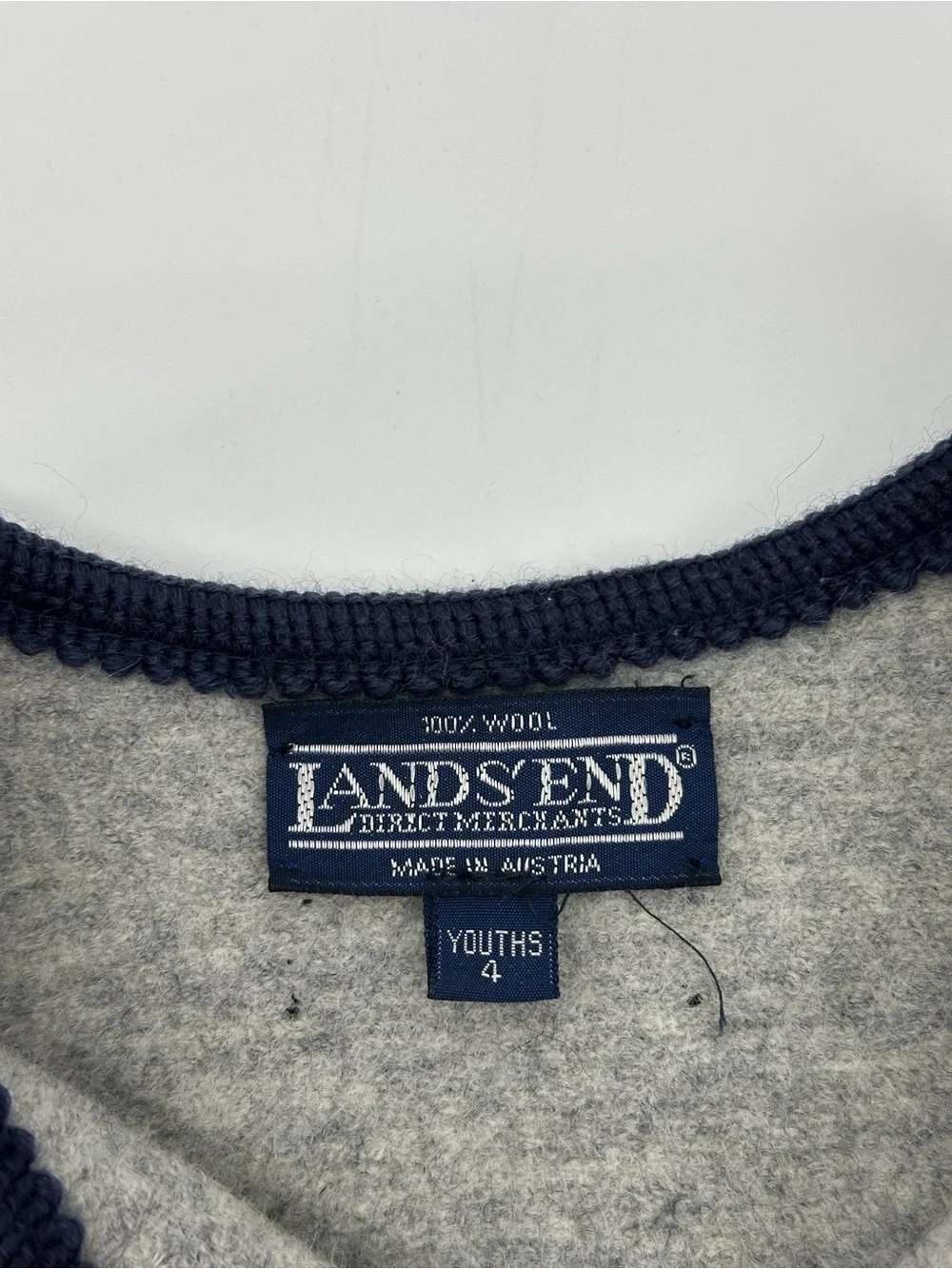 Vintage Lands' End Kids Scenic Wool Knit Cardigan Jacket